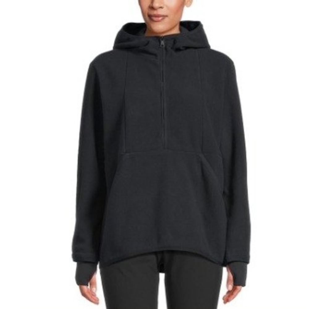 Beyond Yoga Half Zip Urban Explorer Half Zip Hoodie Fleece Women Small Black